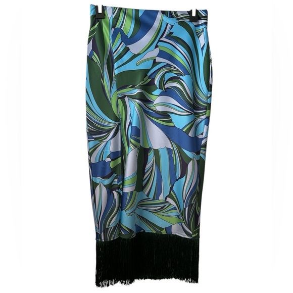 HOUSE OF HARLOW Maxi Geometric Pattern Elastic Waist Fringes Skirt BNWT - Picture 1 of 11